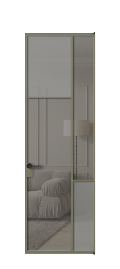 Дверь межкомнатная Mosaic АЛПЛ041.10 Алюминий оливковый тёмный Сатинированное серое стекло, триплекс, 6 мм + Прозрачное серое стекло, триплекс Без короба АОТ Цена 998960 Стоимость комплекта двери включает:
1. Полотно (600/650/700/750/800/850/900/950*2000-2400 мм).
2. Короб
3. Комплект фурнитуры (2 торцевые петли и магнитный замок с ответной планкой). Фабрика дверей Волховец 8 (800) 551 43 19 Межкомнатная дверь Mosaic АЛПЛ041.10 Алюминий оливковый тёмный Сатинированное серое стекло, триплекс, 6 мм + Прозрачное серое стекло, триплекс Цена 998960 ₸ | Volhovec