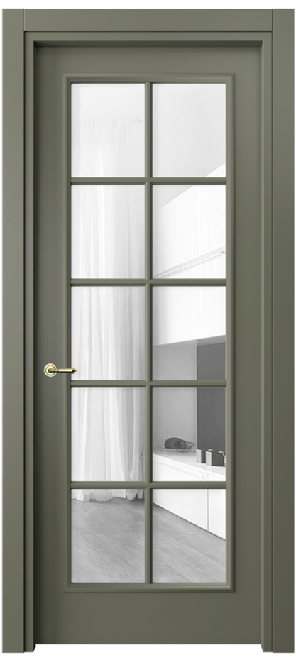Дверь межкомнатная Paris 8102 Матовый оливковый тёмный Прозрачное стекло Гладкий наличник МОТ Цена 384380 ₸ Наличники уже входят в базовый комплект. Фабрика дверей Волховец 8 (800) 551 43 19 Межкомнатная дверь Paris 8102 Матовый оливковый тёмный Прозрачное стекло Цена 384380 ₸| Volhovec