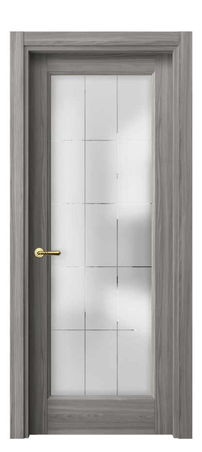 Межкомнатная дверь Galant 1402 Имбирный ясень Сатинированное стекло с гравировкой "Лофт" Цена 186690 ₸ | Volhovec