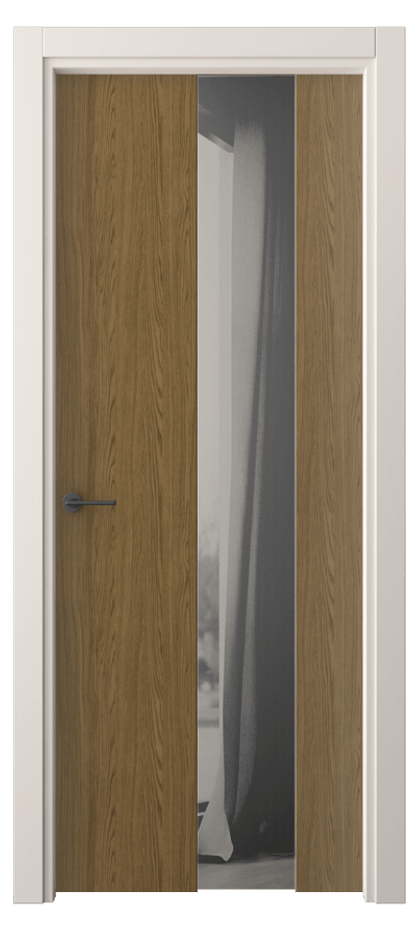 Межкомнатная дверь Фридом 4226 Торфяной дуб Двустороннее серое зеркало, триплекс Цена 264405 ₸ | Volhovec