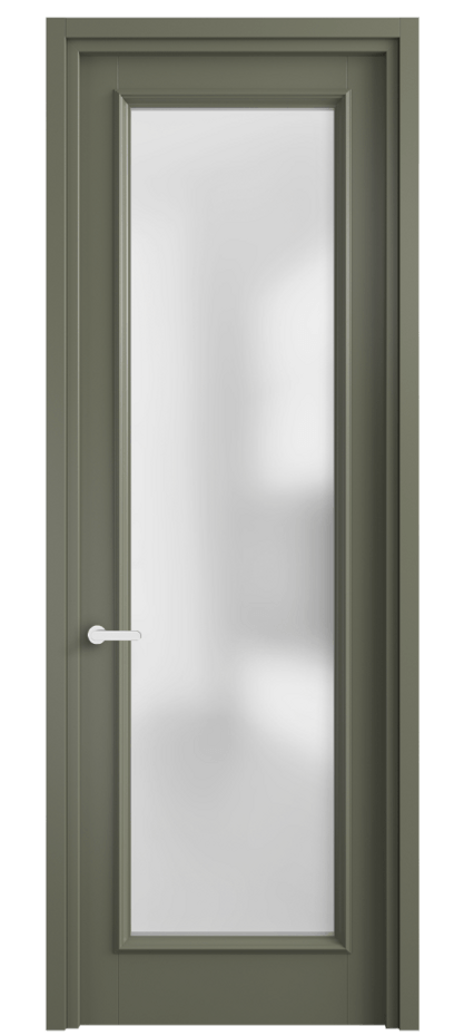 Межкомнатная дверь Шарм 6702 Матовый оливковый тёмный Сатинированное стекло Цена 709876 ₸ | Volhovec