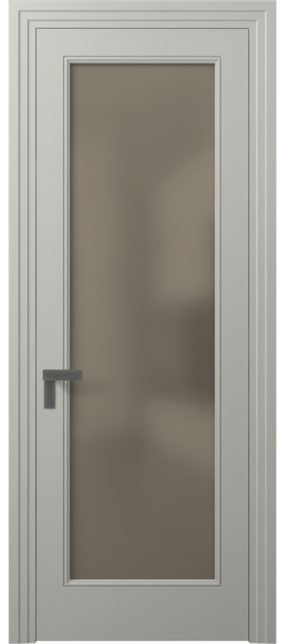 Межкомнатная дверь Рокка 8300 Матовый тёплый серый Сатинированное бронзовое стекло, триплекс Цена 517285 ₸ | Volhovec