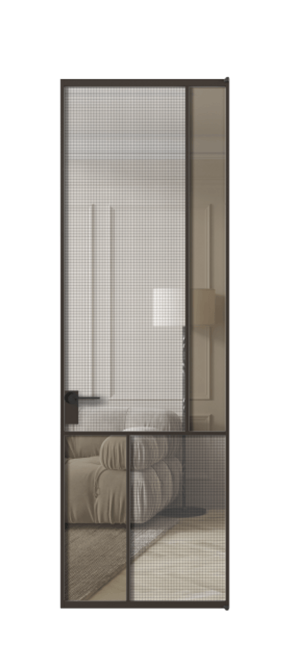 Дверь межкомнатная Mosaic АЛПЛ041.21 Алюминий антрацит Декоративное стекло с сеткой "Mesh silver", триплекс, 6 мм + Прозрачное бронзовое стекло, триплекс Без короба ААН Цена 1036400 Стоимость комплекта двери включает:
1. Полотно (600/650/700/750/800/850/900/950*2000-2400 мм).
2. Короб
3. Комплект фурнитуры (2 торцевые петли и магнитный замок с ответной планкой). Фабрика дверей Волховец 8 (800) 551 43 19 Межкомнатная дверь Mosaic АЛПЛ041.21 Алюминий антрацит Декоративное стекло с сеткой "Mesh silver", триплекс, 6 мм + Прозрачное бронзовое стекло, триплекс Цена 1036400 ₸ | Volhovec