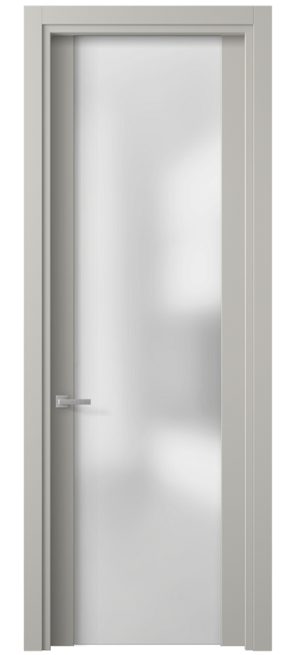 Межкомнатная дверь Planum 4114 Матовый тёплый серый Сатинированное стекло Цена 296020 ₸ | Volhovec