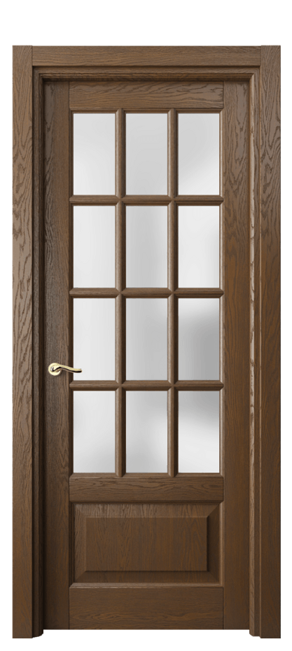 Межкомнатная дверь Лигнум 0728 Дуб королевский брашированный Сатинированное стекло Цена 1300312 ₸ | Volhovec