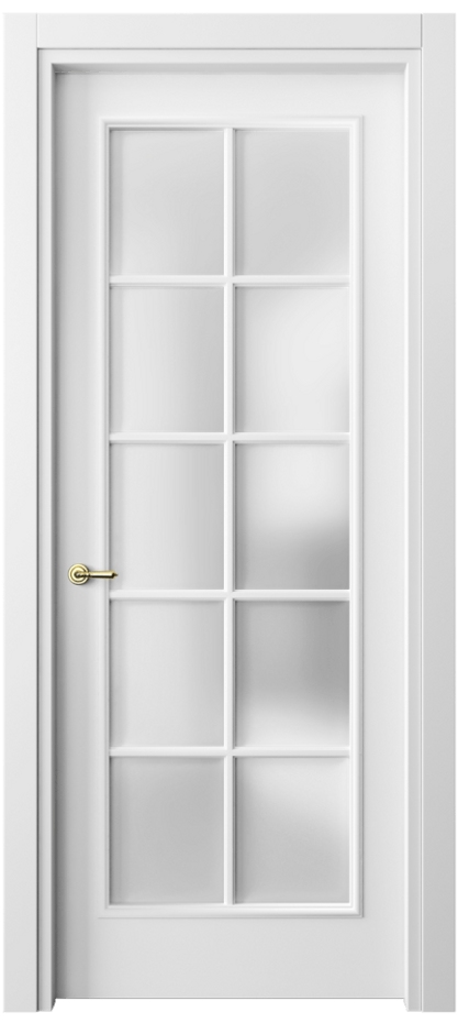 Межкомнатная дверь Paris 8102 Матовый белоснежный Сатинированное стекло Цена 404221 ₸| Volhovec