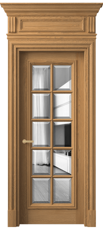 Дверь межкомнатная Antique 7310 Дуб пшеничный матовый Двустороннее зеркало с фацетом, триплекс КЭП + Объёмный фриз + Карниз ДПШ.М Цена 1856710 ₸ Наличники уже входят в базовый комплект. Фабрика дверей Волховец 8 (800) 551 43 19 Межкомнатная дверь Antique 7310 Дуб пшеничный матовый Двустороннее зеркало с фацетом, триплекс Цена 1856710 ₸ | Volhovec