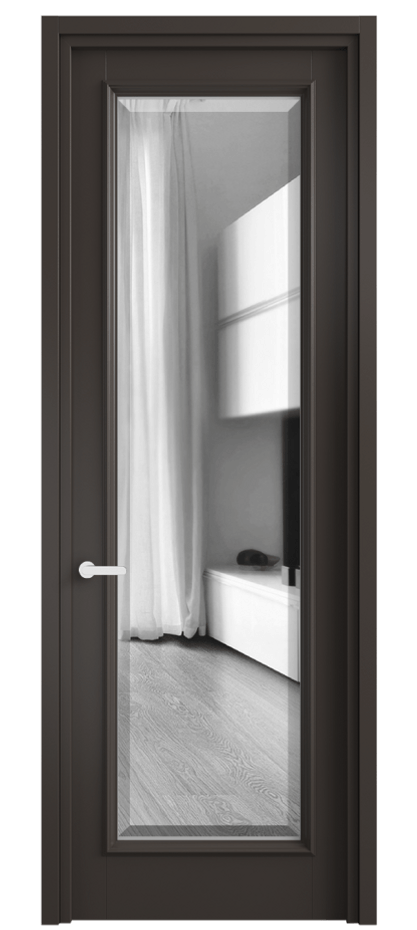 Межкомнатная дверь Шарм 6702 Матовый антрацит Двустороннее зеркало с фацетом, триплекс Цена 762796 ₸ | Volhovec