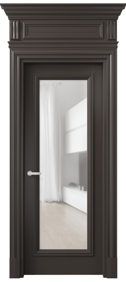 Дверь межкомнатная Antique 7300 Бук антрацит Рифлёное стекло "Дюна", триплекс КЭП + Объёмный фриз + Карниз БАН Цена 1052120 ₸ Наличники уже входят в базовый комплект. Фабрика дверей Волховец 8 (800) 551 43 19 Межкомнатная дверь Antique 7300 Бук антрацит Рифлёное стекло "Дюна", триплекс Цена 1052120 ₸ | Volhovec