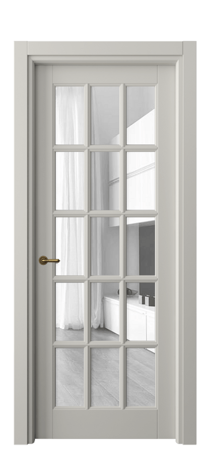 Межкомнатная дверь Тоскана Грильято 6311 Матовый тёплый серый Прозрачное стекло Цена 845956 ₸ | Volhovec
