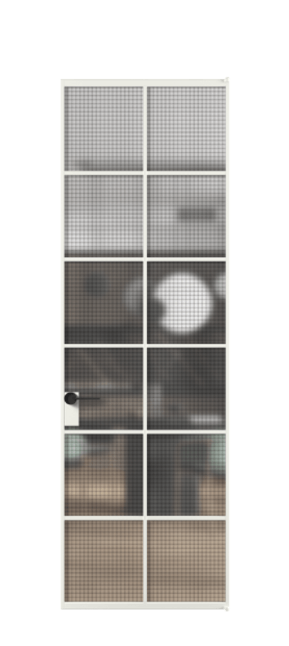 Алюминиевая дверь АЛПЛ040.05 Алюминий светло-серый Декоративное стекло с сеткой "Mesh silver", триплекс. Без короба АССР Цена 841960 Стоимость комплекта двери включает:
1. Полотно (600/650/700/750/800/850/900/950*2000-2400 мм).
2. Короб
3. Комплект фурнитуры (2 торцевые петли и магнитный замок с ответной планкой). Фабрика дверей Волховец 8 (800) 551 43 19 Алюминиевая дверь АЛПЛ040.05 Алюминий светло-серый Декоративное стекло с сеткой "Mesh silver", триплекс Цена 841960 | Volhovec