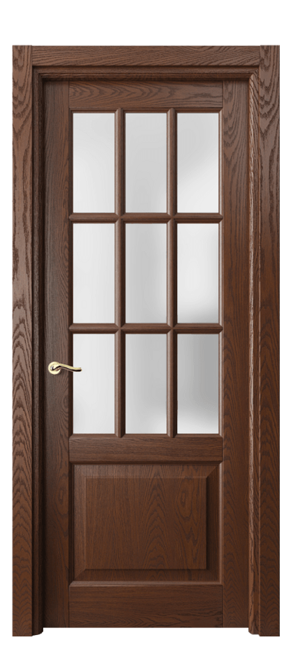 Межкомнатная дверь Lignum 0748 Дуб коньячный брашированный Сатинированное стекло Цена 1081390 ₸ | Volhovec