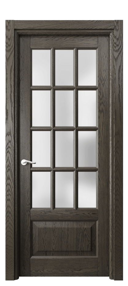 Межкомнатная дверь Lignum 0728 Дуб серый брашированный Сатинированное стекло Цена 1081390 ₸ | Volhovec