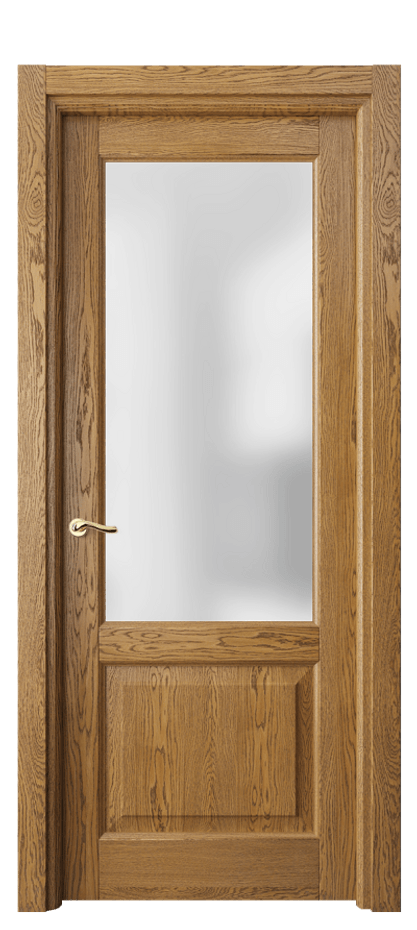 Межкомнатная дверь Lignum 0740 Дуб медовый брашированный Сатинированное стекло Цена 897310 ₸ | Volhovec