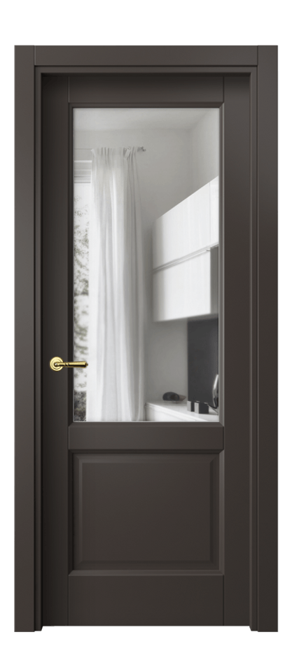 Межкомнатная дверь Galant 1422 Матовый антрацит Прозрачное стекло Цена 326970 ₸ | Volhovec