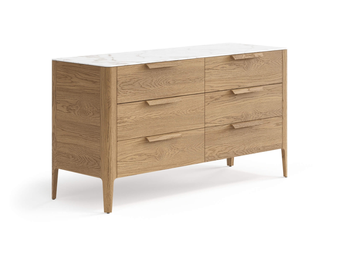 Комод Piega 6 ящиков дуб мускатный матовый