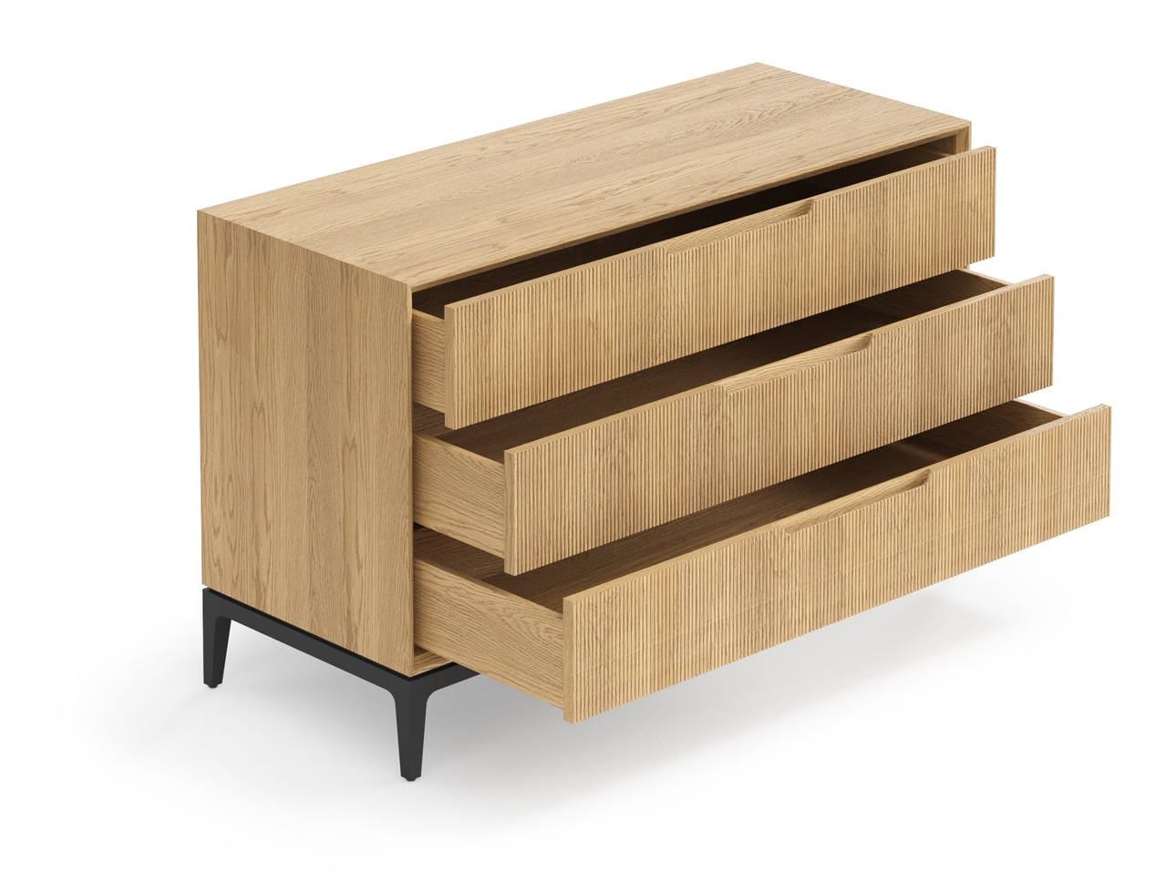 Комод Velvet 3 ящика дуб соломенный матовый