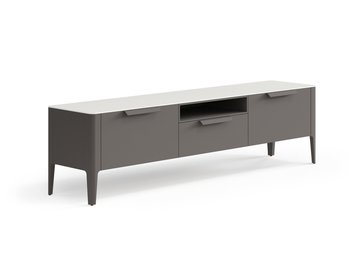 Мебель ТВ тумба Piega. Цвет Матовый антрацит. Материал Гладкая эмаль. Коллекция ТВ тумба Piega. Картинка.