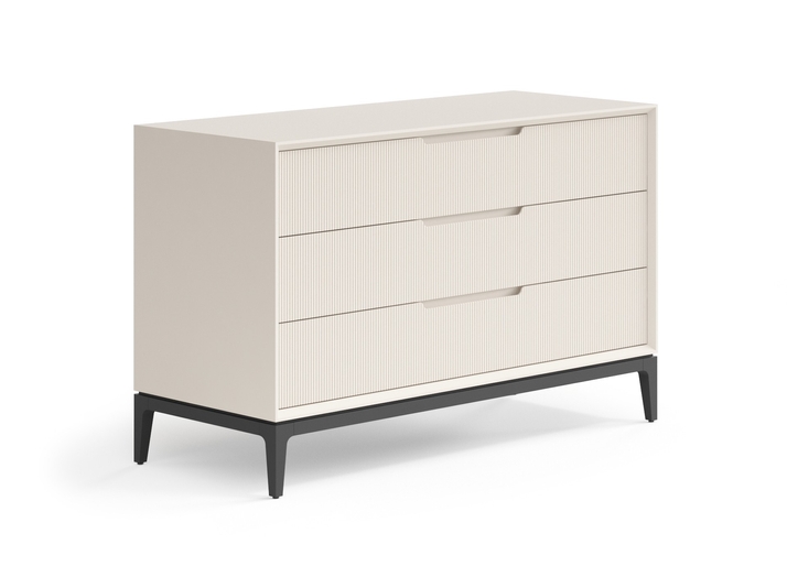 Мебель Комод Velvet 3 ящика. Цвет Матовый бежево-серый. Материал Гладкая эмаль. Коллекция Комод Velvet 3 ящика. Картинка.