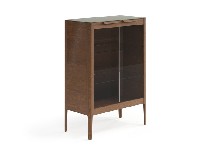 Мебель Витрина Piega. Цвет Дуб каштановый матовый. Материал Массив дуба матовый. Коллекция Витрина Piega. Картинка.