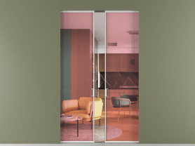 Алюминевая перегородка АЛПР 040.01 МБЛ ПРОЗ РОЗ. Цвет Алюминий белоснежный. Материал Алюминий в эмали. Коллекция Перегородка Formato скрытый пенал 2 створки. Картинка.