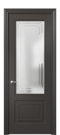 Межкомнатная дверь 8452 МАН Сатин с гравировкой Mascot. Цвет Матовый антрацит. Материал Гладкая эмаль. Коллекция Mascot. Фото. Дверь межкомнатная 8452 МАН Сатин с гравировкой Mascot. Цвет Матовый антрацит. Материал Гладкая эмаль. Коллекция Mascot. Картинка.
