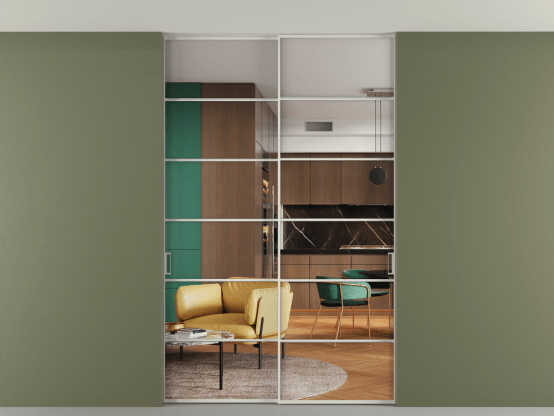 Алюминевая перегородка p2_04 Crystalvision БЕЛ. Цвет Алюминий Белый. Материал Алюминий. Коллекция Перегородка Формато внутри проёма скрытое крепление в потолок 2 створки. Фото. Алюминевая перегородка p2_04 Crystalvision БЕЛ. Цвет Алюминий Белый. Материал Алюминий. Коллекция Перегородка Формато внутри проёма скрытое крепление в потолок 2 створки. Картинка.