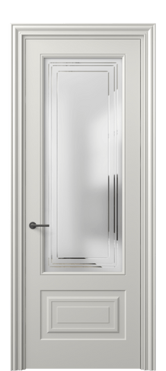 Дверь межкомнатная 8442 МСР Сатин с гравировкой Mascot. Цвет Матовый серый. Материал Гладкая эмаль. Коллекция Mascot. Картинка.