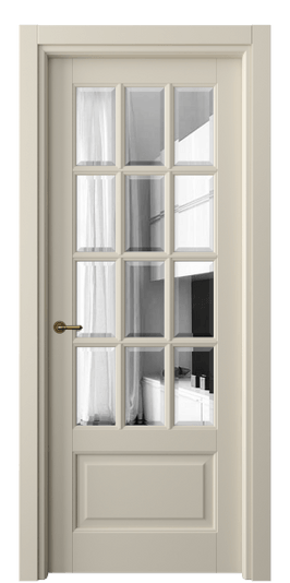 Дверь межкомнатная 6313 МБСР САТ. Цвет Матовый бежево-серый. Материал Гладкая эмаль. Коллекция Тоскана Грильято. Картинка.