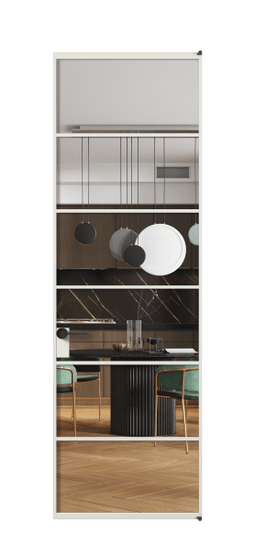 Дверь межкомнатная АЛПЛ040.04 Crystalvision АСР. Цвет Алюминий серый. Материал Алюминий в эмали. Коллекция Formato. Картинка.