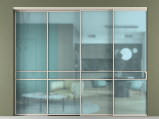 Алюминевая перегородка АЛПР 040.02_АСБЖ_САТ ГОЛ_new. Цвет Алюминий светло-бежевый. Материал Алюминий в эмали. Коллекция Перегородка Formato внутри проёма 4 створки с синхронным механизмом. Фото. Алюминевая перегородка АЛПР 040.02_АСБЖ_САТ ГОЛ_new. Цвет Алюминий светло-бежевый. Материал Алюминий в эмали. Коллекция Перегородка Formato внутри проёма 4 створки с синхронным механизмом. Картинка.