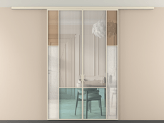 Перегородка Mosaic вдоль стены на потолок 2 створки