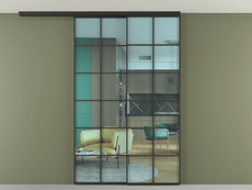 Перегородка Formato вдоль стены на потолок 2 створки с синхронным механизмом