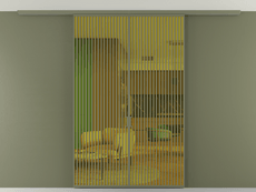 Перегородка Formato вдоль стены на потолок 2 створки