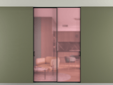 Перегородка Formato внутри проёма скрытое крепление в потолок 2 створки