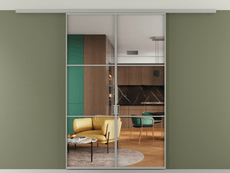 Перегородка Formato вдоль стены на потолок 2 створки