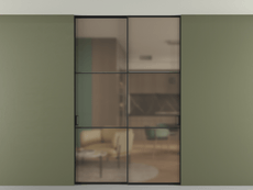 Перегородка Formato внутри проёма скрытое крепление в потолок 2 створки