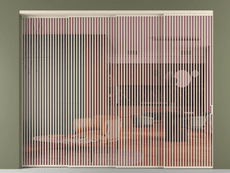 Перегородка Formato внутри проёма 4 створки с синхронным механизмом