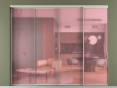 Перегородка Формато внутри проёма 4 створки с синхронным механизмом