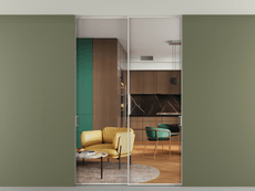 Перегородка Formato внутри проёма скрытое крепление в потолок 2 створки